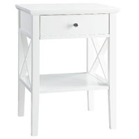 Long Island 1 Drawer Bed Side Table - White