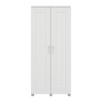 Montreal Broom Pantry Storage Cupboard 2 Door Cabinet Unit White