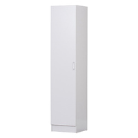 Multi-Purpose Single Door Multi Shelves Storage Pantry Cupboard White