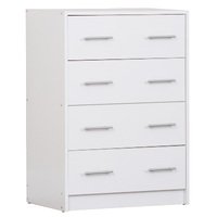 Classic Chest of 4 Storage Drawers Cabinet Unit White