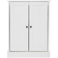 Hamptons 2 Door Low Line Multipurpose Pantry Storage Cupboard Cabinet Unit