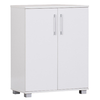Multi Purpose Cupboard 2 Door With Shelves Low Style Storage Cabinet