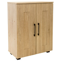 Montreal Cupboard 2 Door With Shelves Low Style Storage Cabinet - Light Sonoma Oak