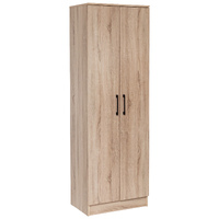 Multi-Purpose 2 Door Cupboard 5 Tier Pantry Storage Cabinet Unit Light Sonoma Oak