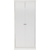 Hamptons 2 Door 80cm Broom Tall Multipurpose Pantry Storage Cupboard Unit