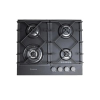 Artusi 60cm Gas Cooktop Nano Matte Black Glass AGH6400NB