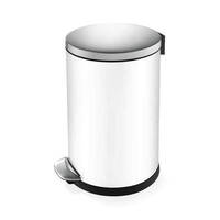 Eko Luna Step 20L Can EK9219WH White/Stainless Steel Kitchen Waste Bin
