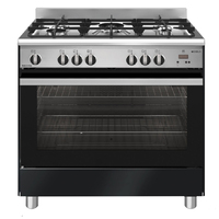 Emilia 90cm Black Fan Assisted Gas Stove Cooker EM965GGN