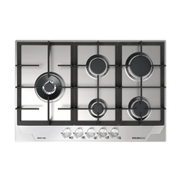 Glem 75cm Stainless Steel Gas Cooktop with Wok Burner GTD75AU