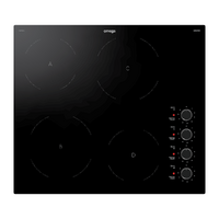 Omega 60cm Ceramic Glass Electric Cooktop Black OCC604KCOM Knob Control