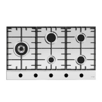Omega 90cm Gas Cooktop OCG905WX Stainless Steel 20 MJ/h Wok Burner