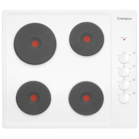 Westinghouse 60cm 4 Solid Elements Electric Cooktop White WHS642WC